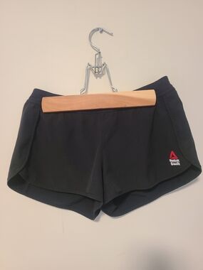 Reebok Black Women's Athletic Shorts with Red Logo